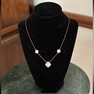 Rachel Zoe Mother Of Pearl Clover Necklace